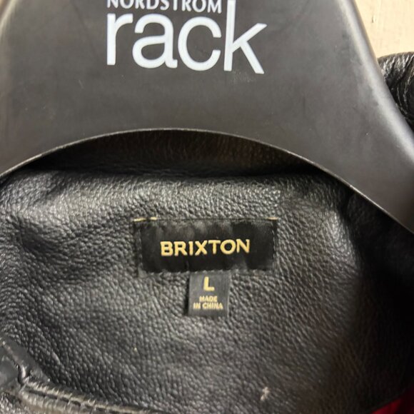 NWOT Large L Brixton Moto Black Leather Jacket - Picture 7 of 7